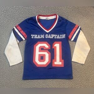 Vintage Turtle Bay Long Sleeve Shirt Boys Size 5/6 Medium Blue And White Team 61